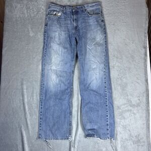 Buckle BKE 67 Austin‎ Men's 36 Long Jeans Straight Leg Light Wash Distress